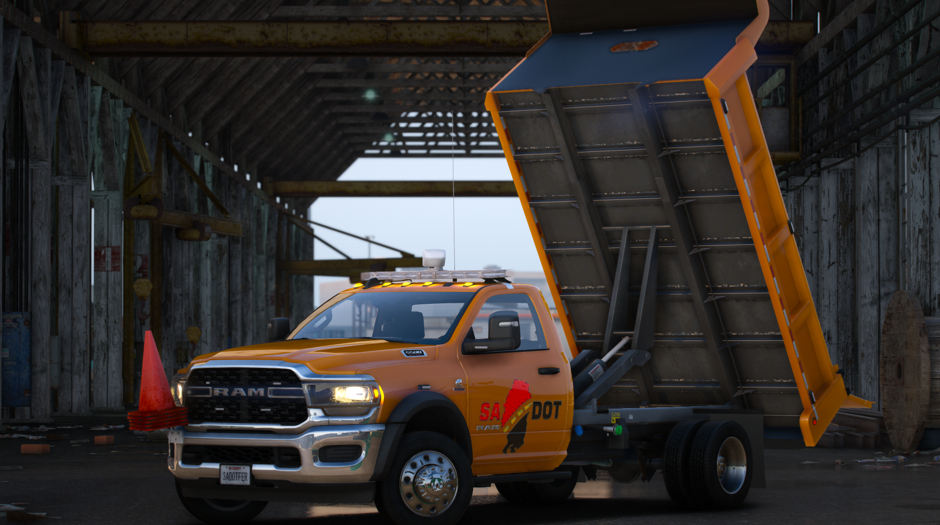 2024 RAM 5500 Dump Body Lightbar Variant