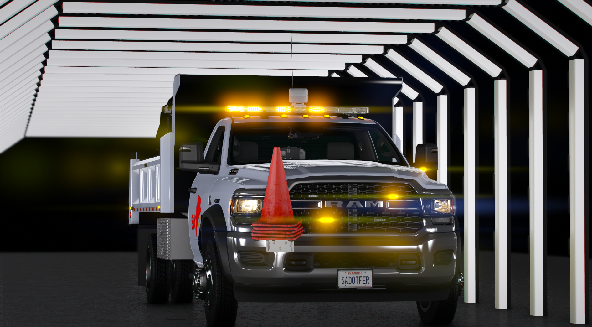 2024 RAM 5500 Dump Body Lightbar Variant