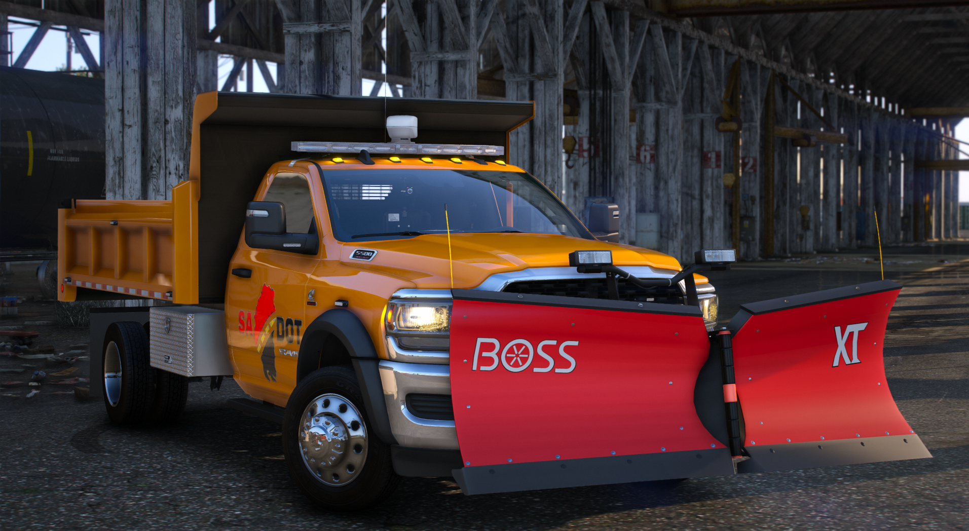 2024 RAM 5500 Dump Body Lightbar Variant