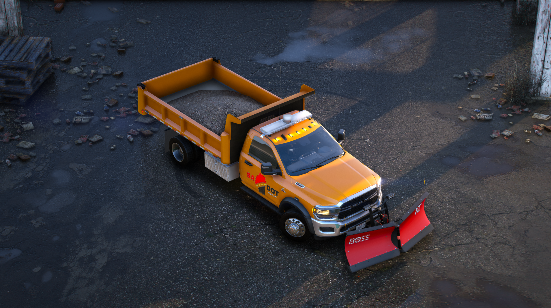 2024 RAM 5500 Dump Body Lightbar Variant