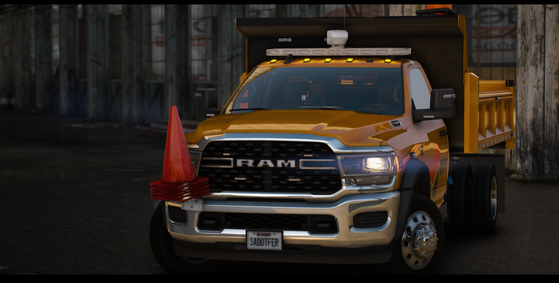 2024 RAM 5500 Dump Body Lightbar Variant