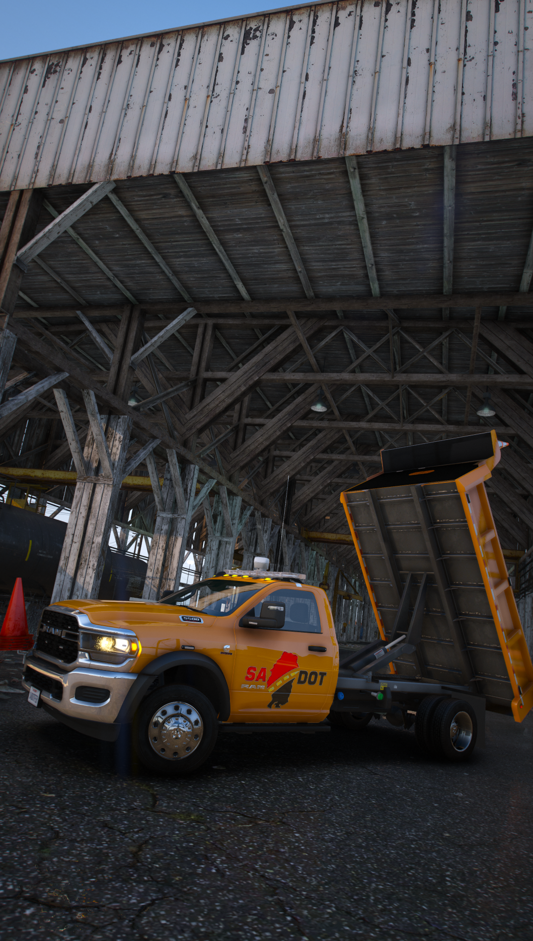 2024 RAM 5500 Dump Body Lightbar Variant