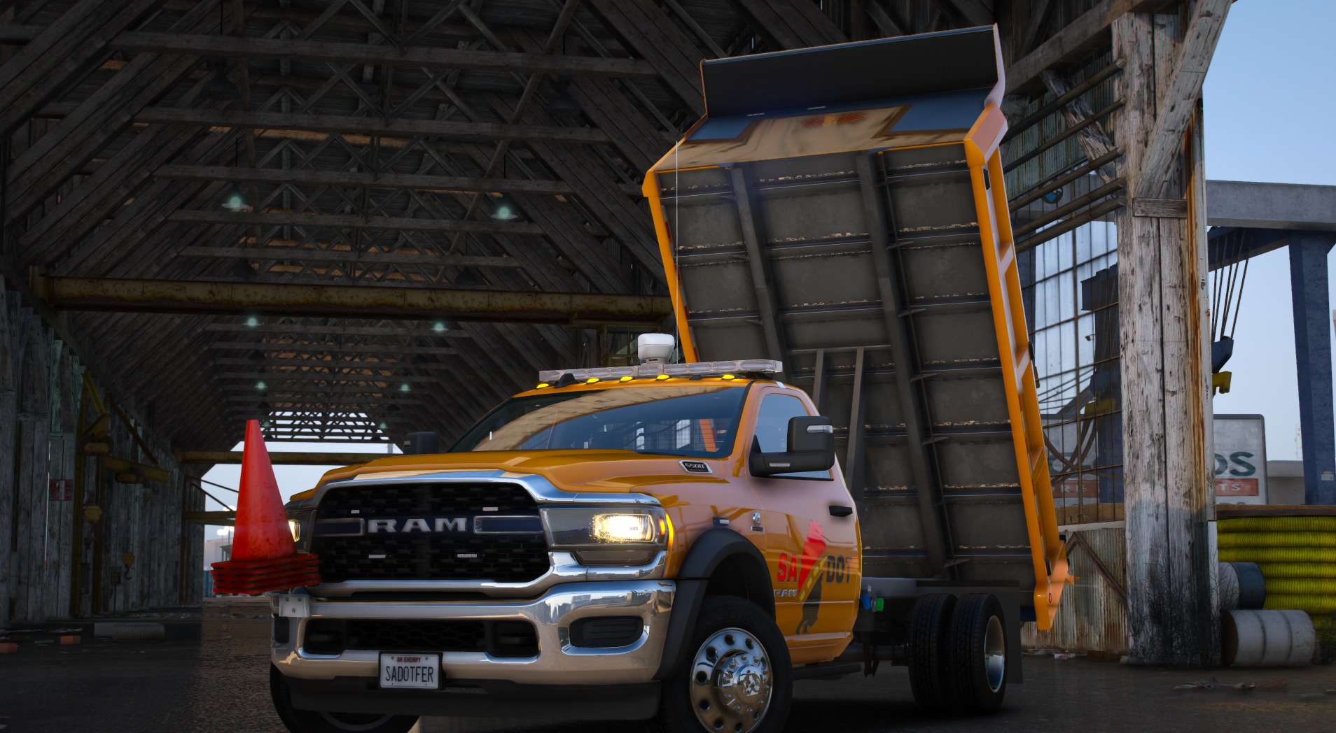 2024 RAM 5500 Dump Body Lightbar Variant