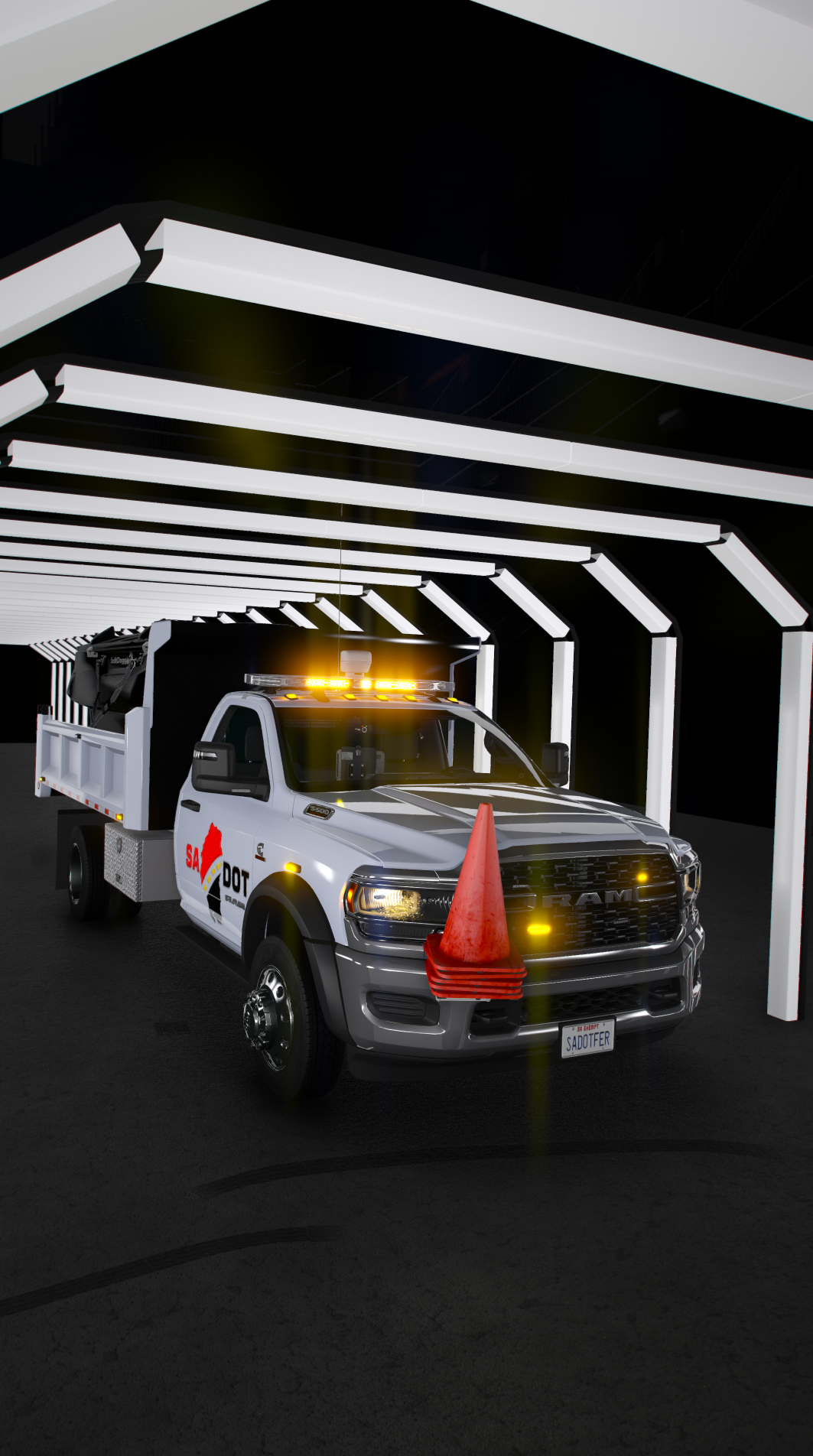 2024 RAM 5500 Dump Body Lightbar Variant