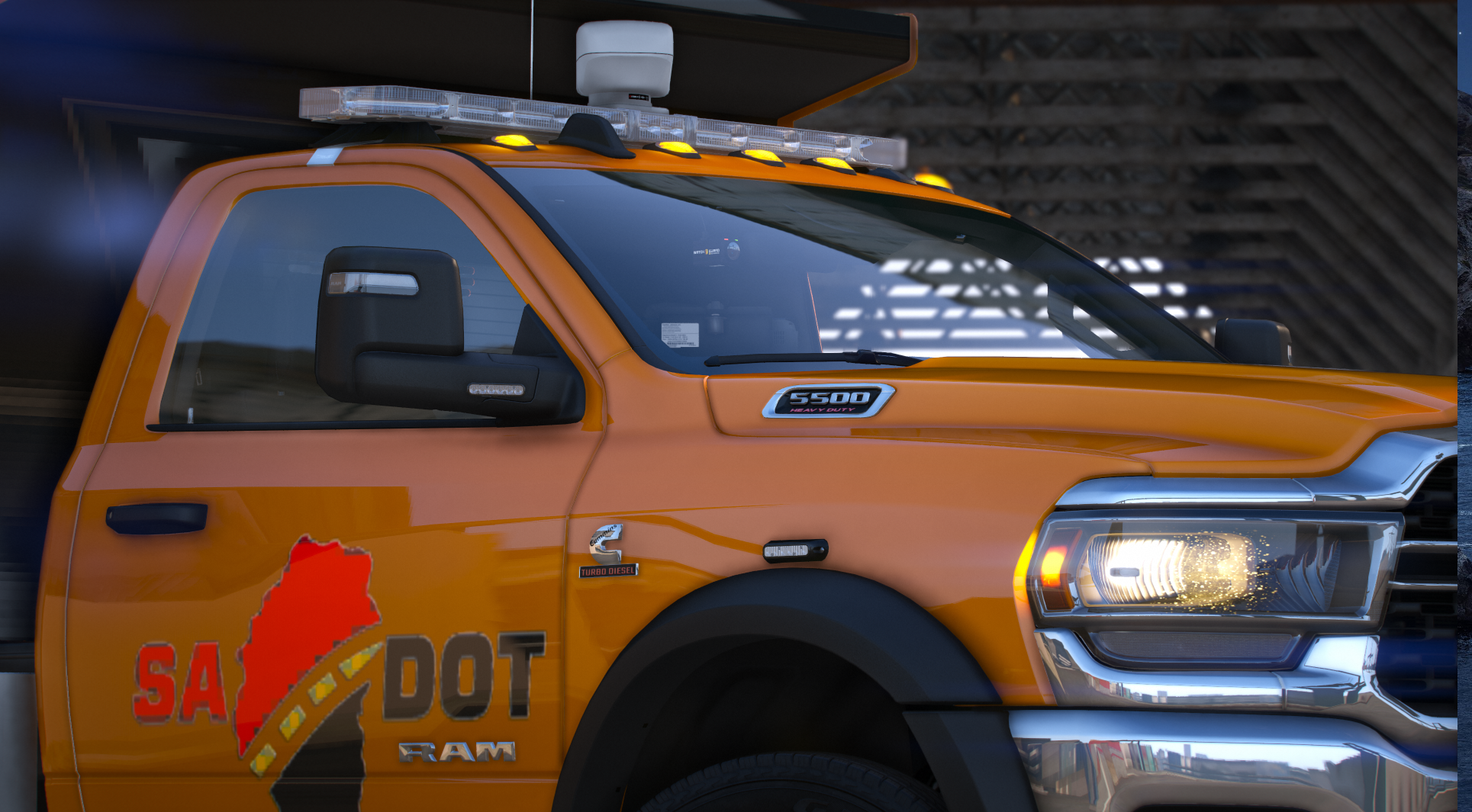 2024 RAM 5500 Dump Body Lightbar Variant